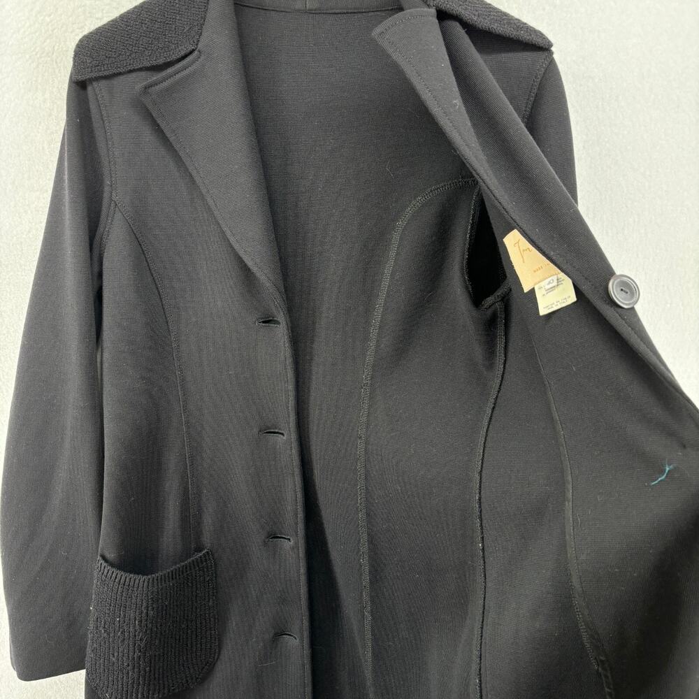 JAN & CARLOS Blazer 40 Merino Wool Stretch Two Button Jacket Black Italy VTG - Picture 3 of 16